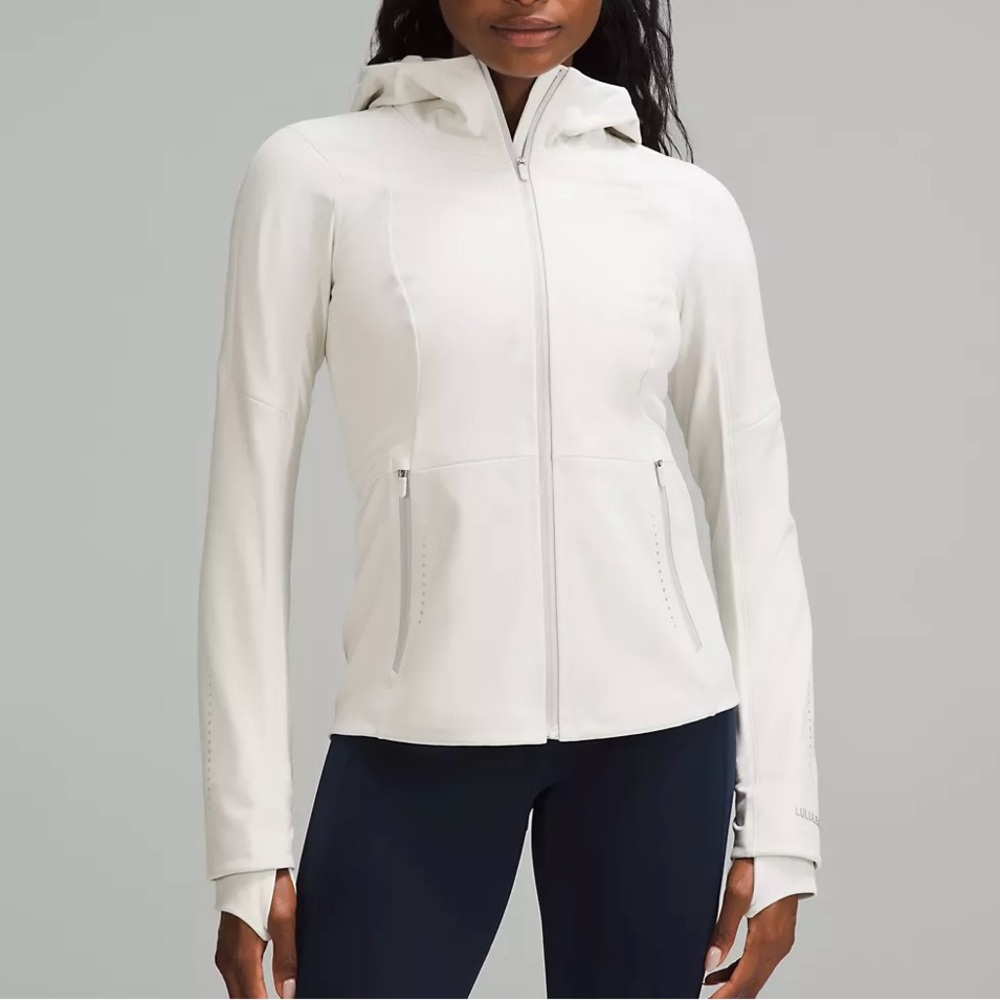lululemon athletica White Hooded Zip-Up Jacket